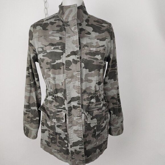 Universal Thread Camouflage Camo Anorak Jacket Drawstring Waist Womens S - Picture 2 of 7